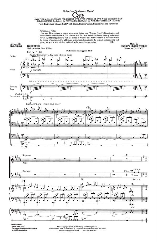 Cats Medley (SAB)