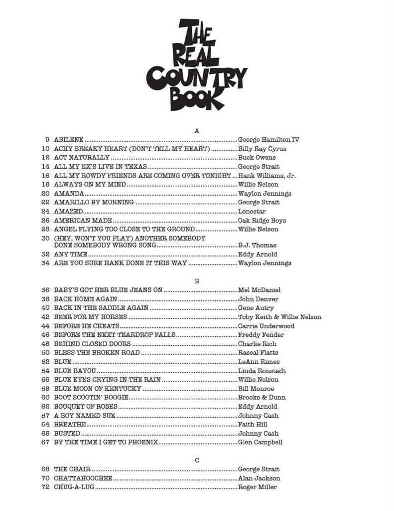 The Real Country Book (C instruments)