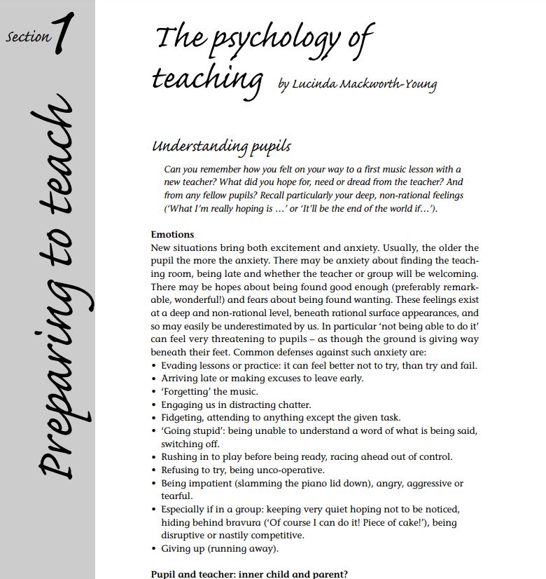 The Music Teacher's Handbook