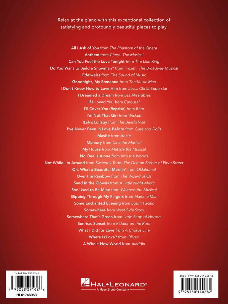 Peaceful Piano Solos: Musicals