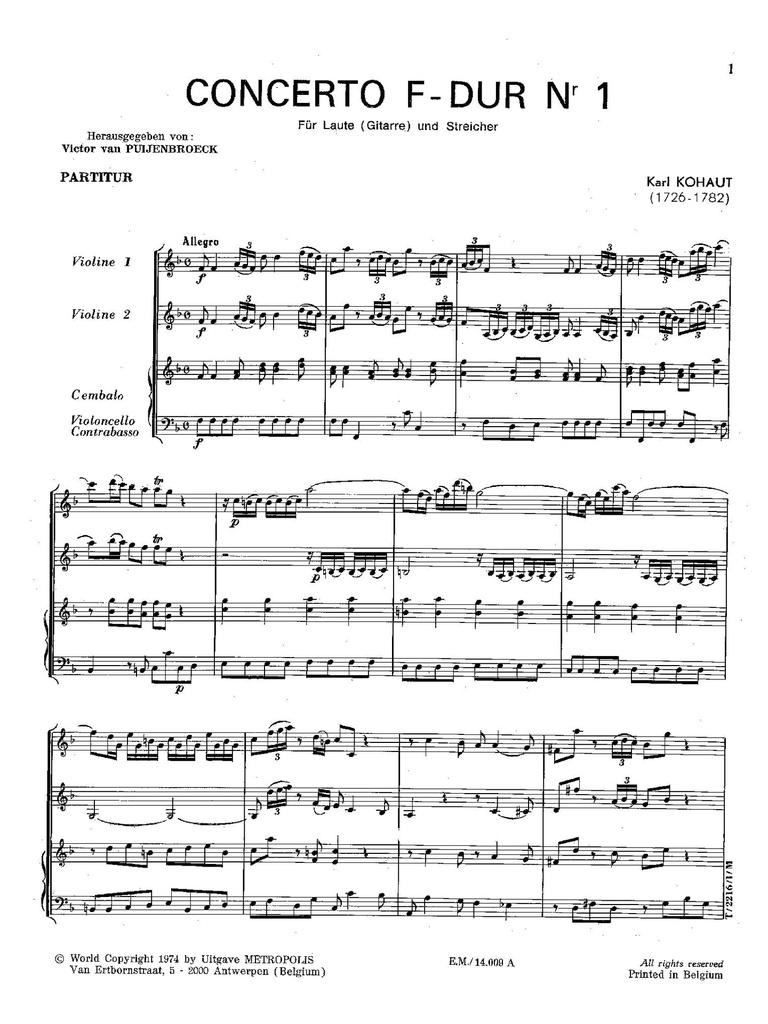 Concerto F-dur - Nr.1 (Partituur)