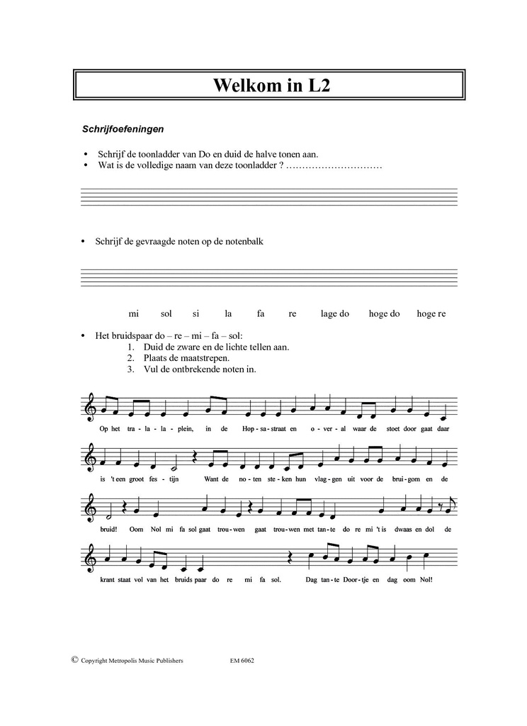 Algemene Muzikale Gehoorvorming voor AMV - L2 (Leerling)
