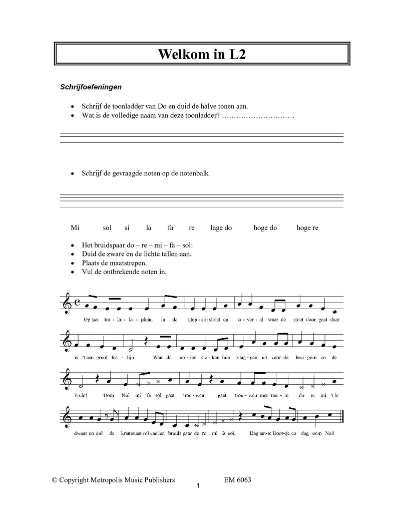Algemene Muzikale Gehoorvorming voor AMV - L2 (Leraar)
