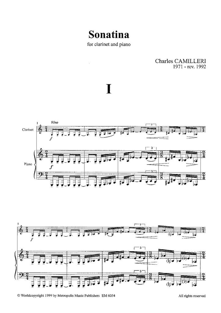Sonatine for clarinet and piano