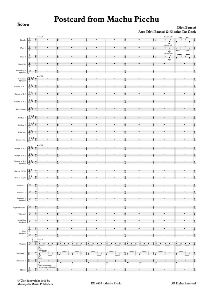 Postcard from Machu Picchu (Concert band score & parts)