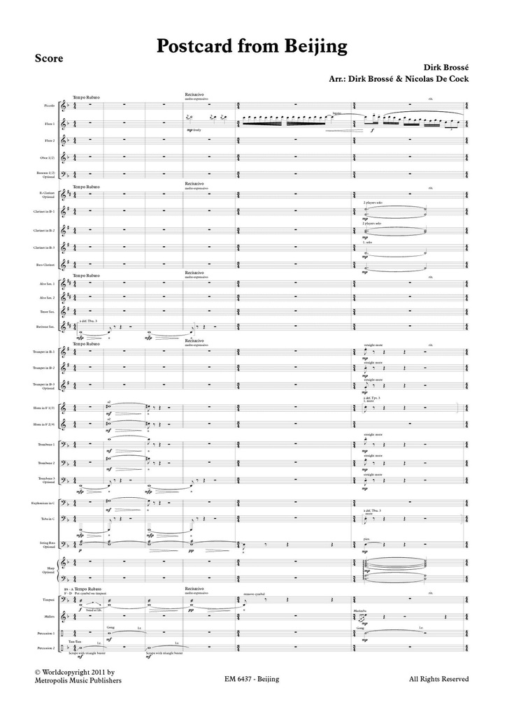Postcard form Beijing (Score & parts)