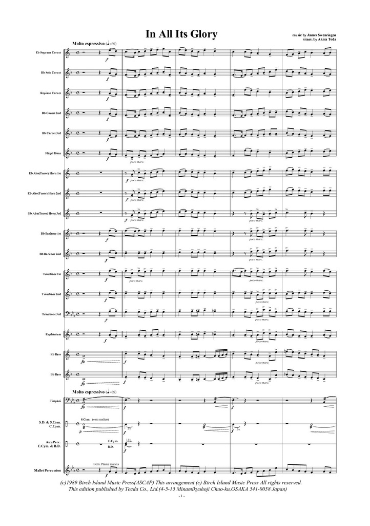 In all its Glory (Score & parts)
