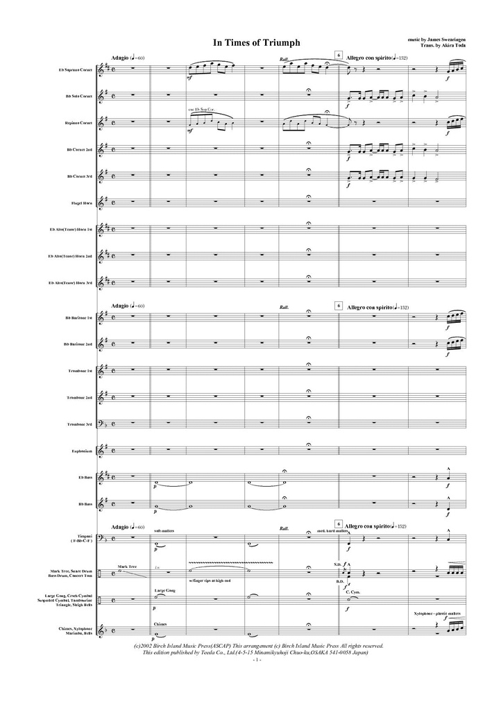 In Times of Triumph (Score & parts)