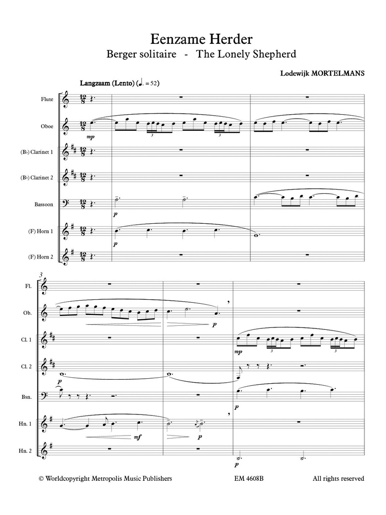 Eenzame Herder (Score & parts)
