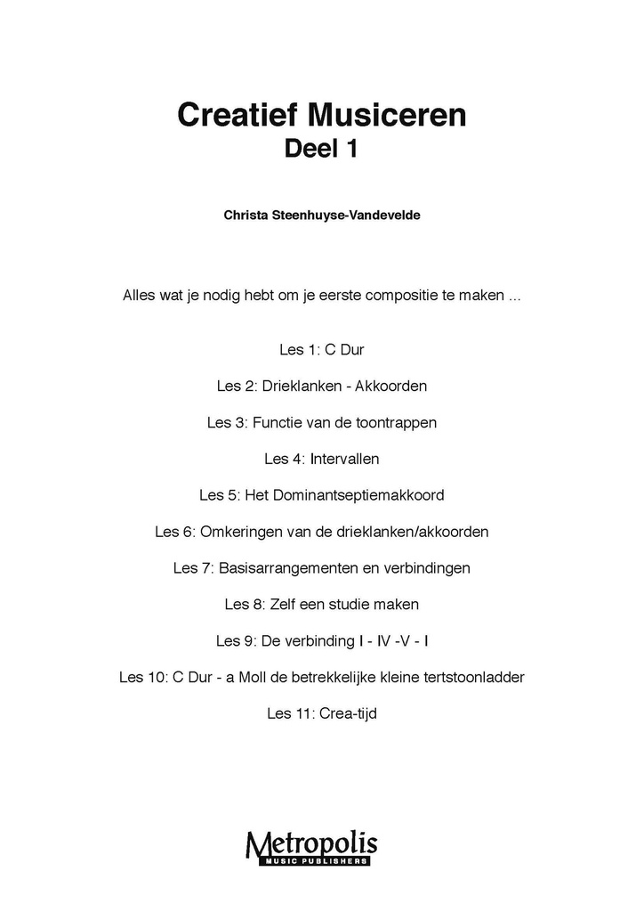 Creatief Musiceren voor Pianisten - Deel 1