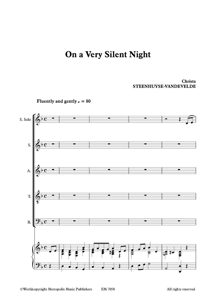 On a Very Silent Night (Choir Version -  set of 10 copies)