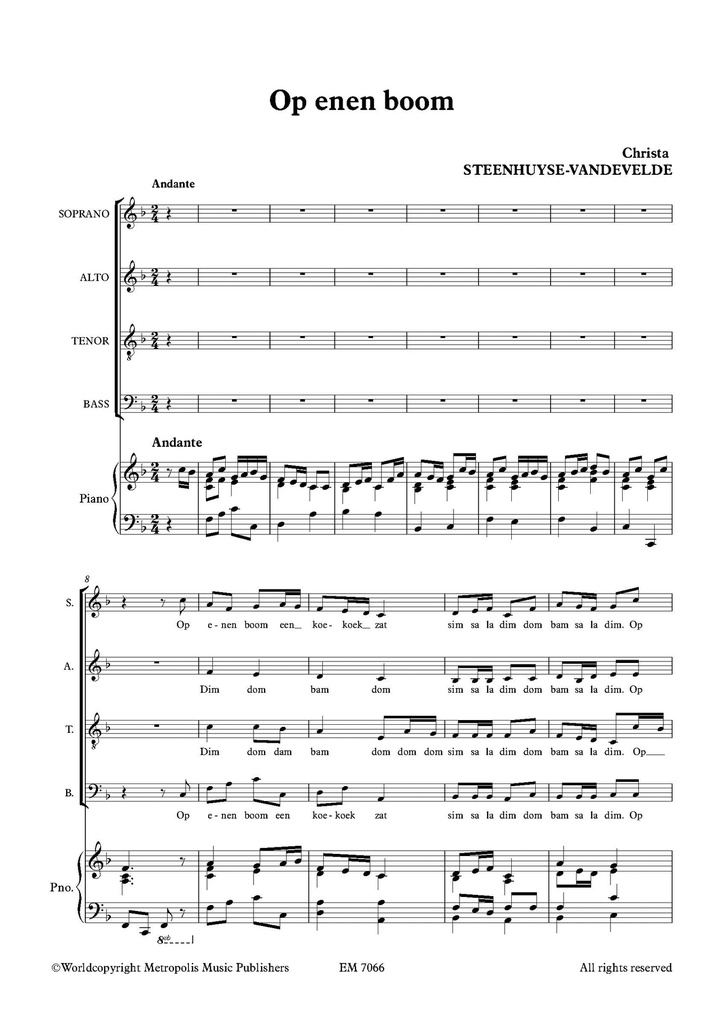 Op enen Boom... (Choir set of 10 copies)