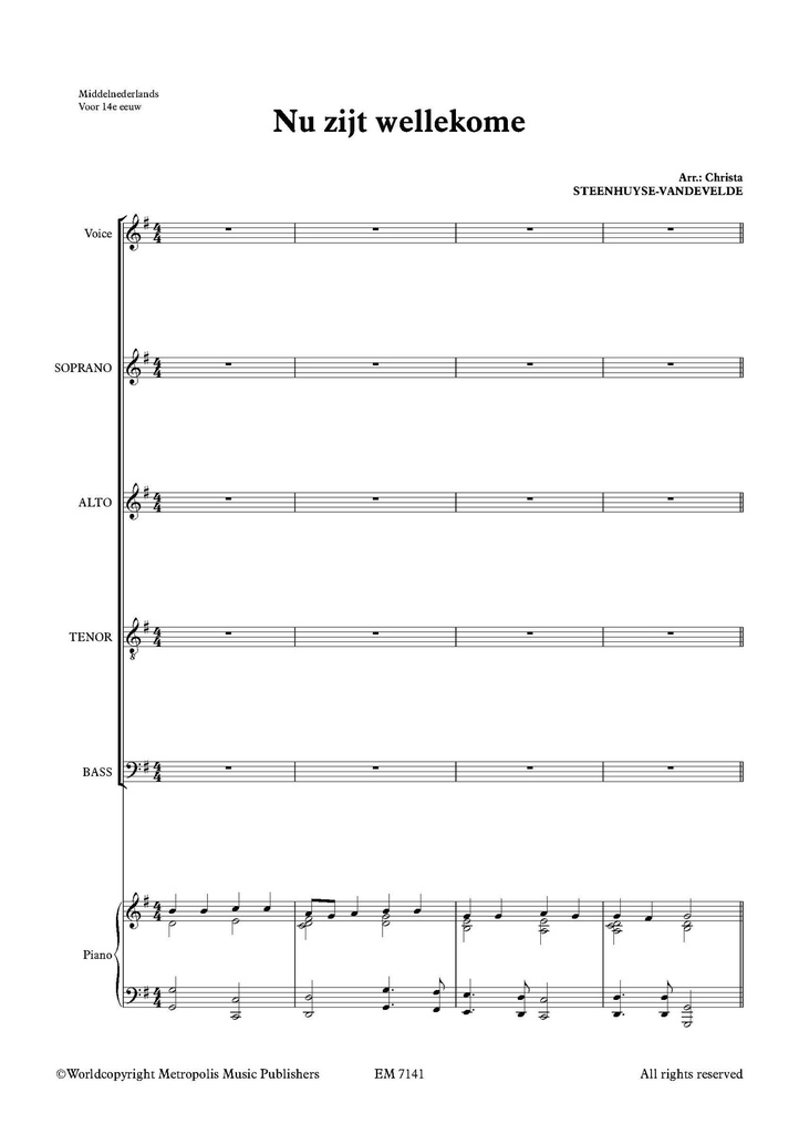 Nu zijt Wellecome (Choir set of 10 copies)