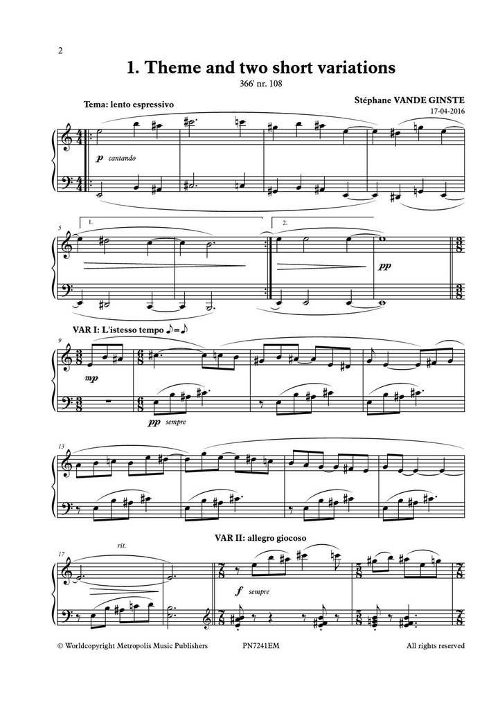 Complete 366' - Book 20 : 4 Themes & Variations