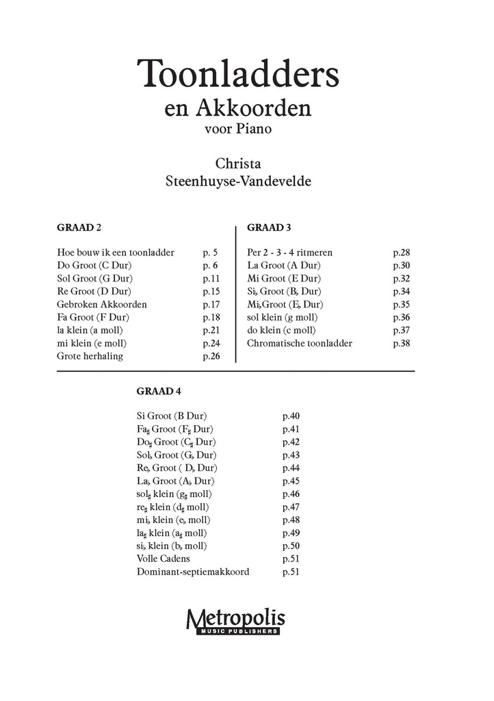Toonladders en Akkoorden voor Piano
