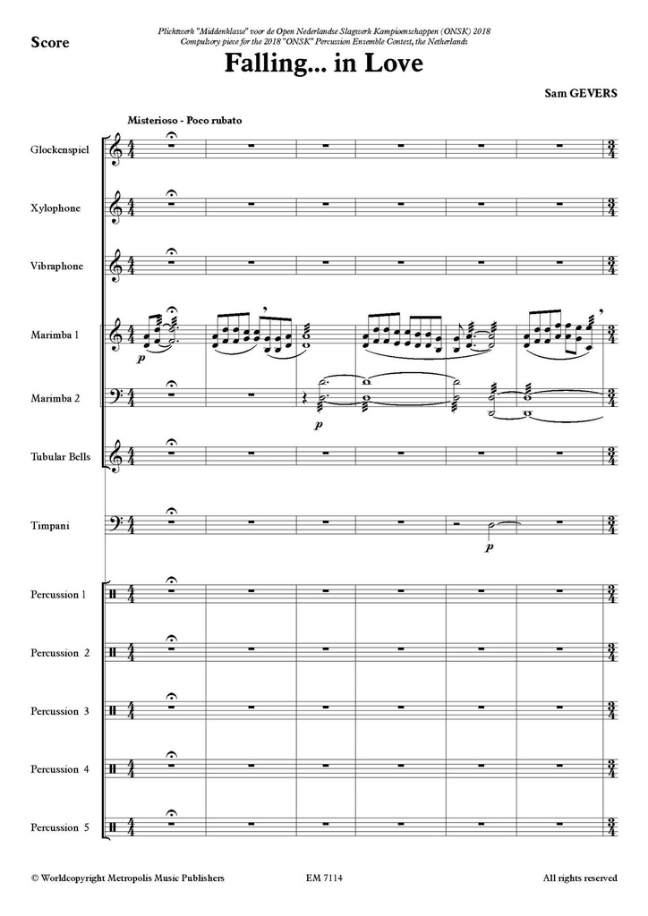 Falling... In Love for Percussion Ensemble