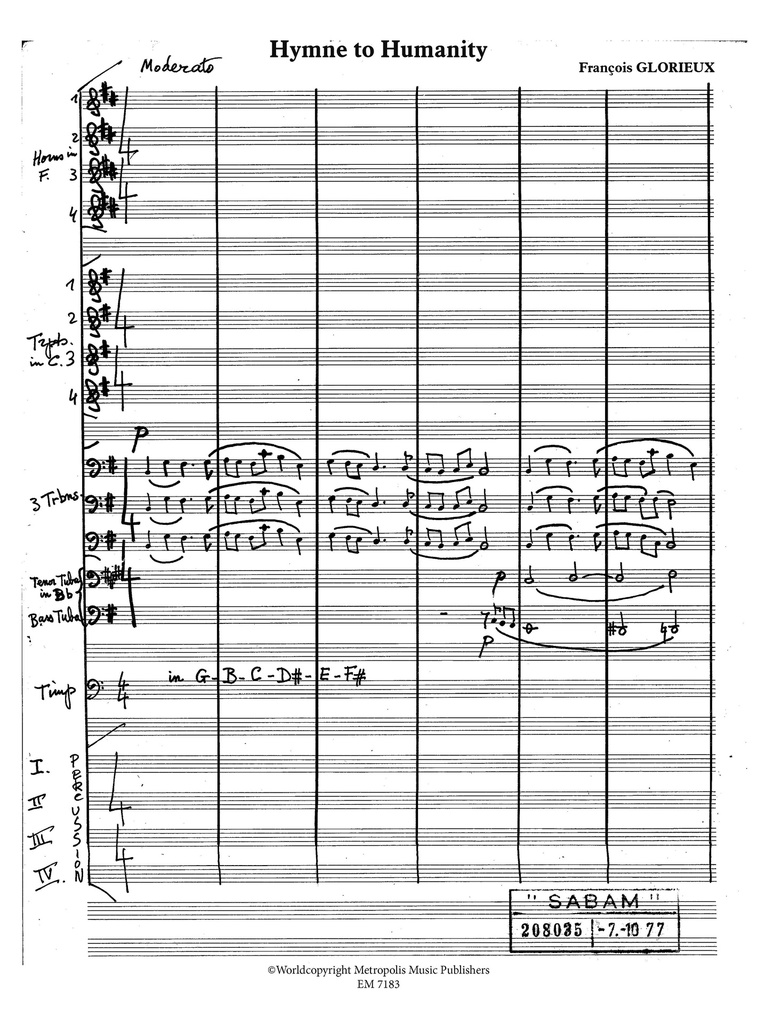 Hymne to Humanity (Score & parts)