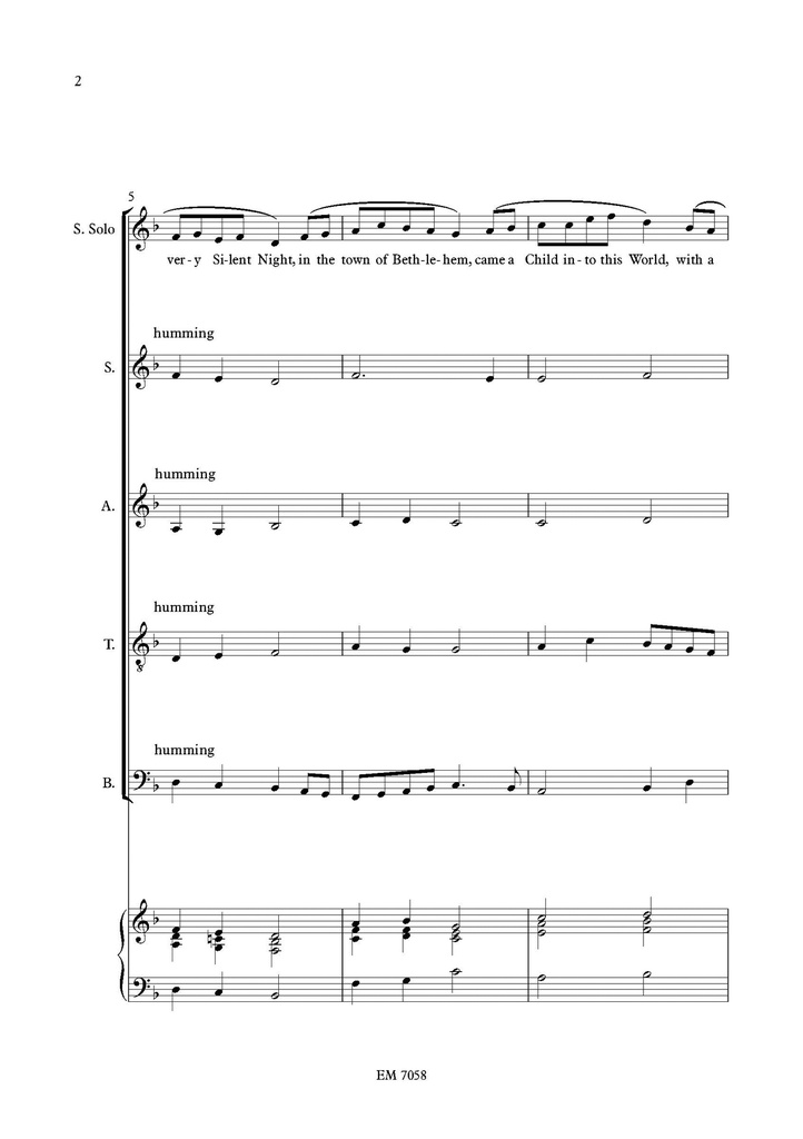 On a Very Silent Night (Choir Version -  set of 10 copies)