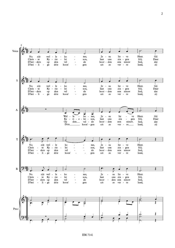Nu zijt Wellecome (Choir set of 10 copies)
