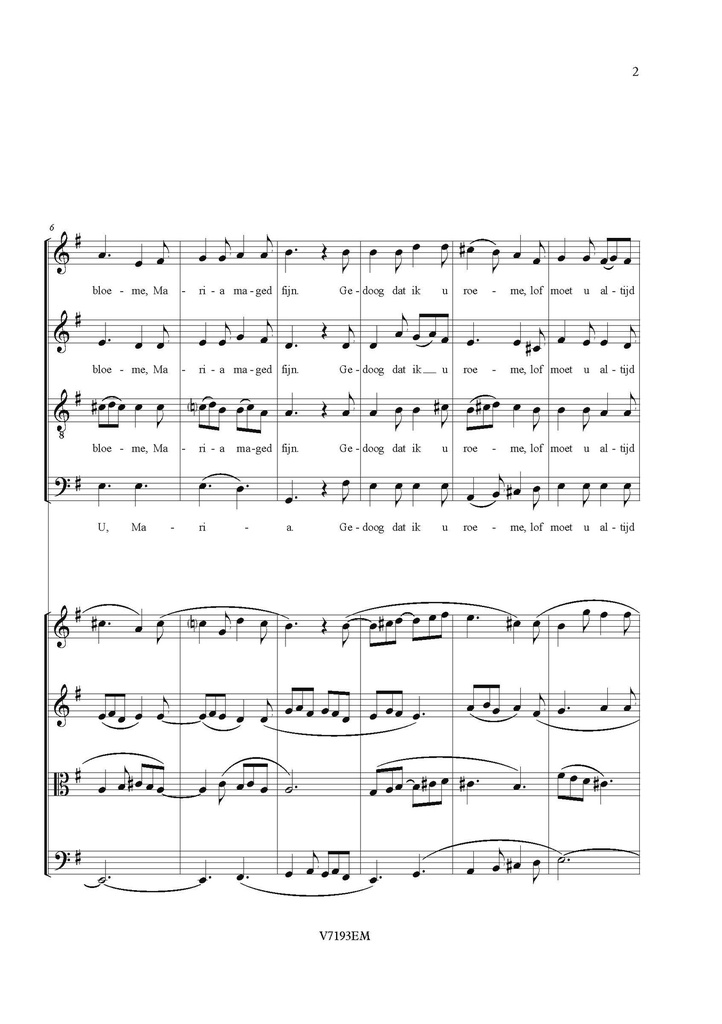 God Groet U Zuivere Bloeme (Choir set of 10 copies + ensemble parts)
