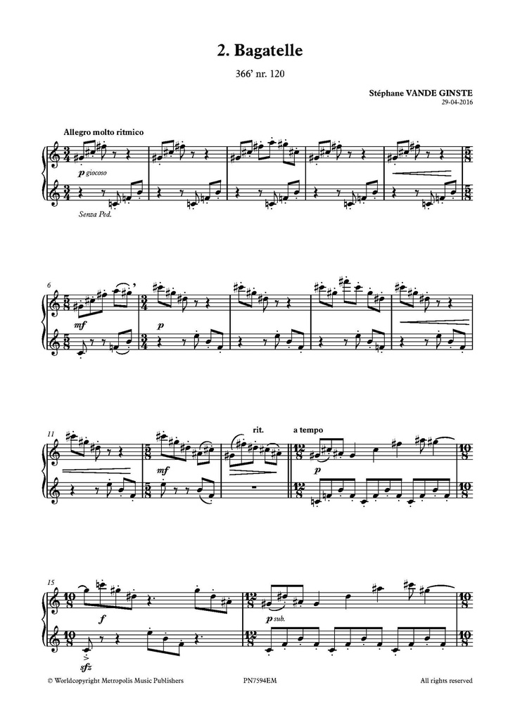 Complete 366' - Book 52 : 10 Pieces for Piano Solo