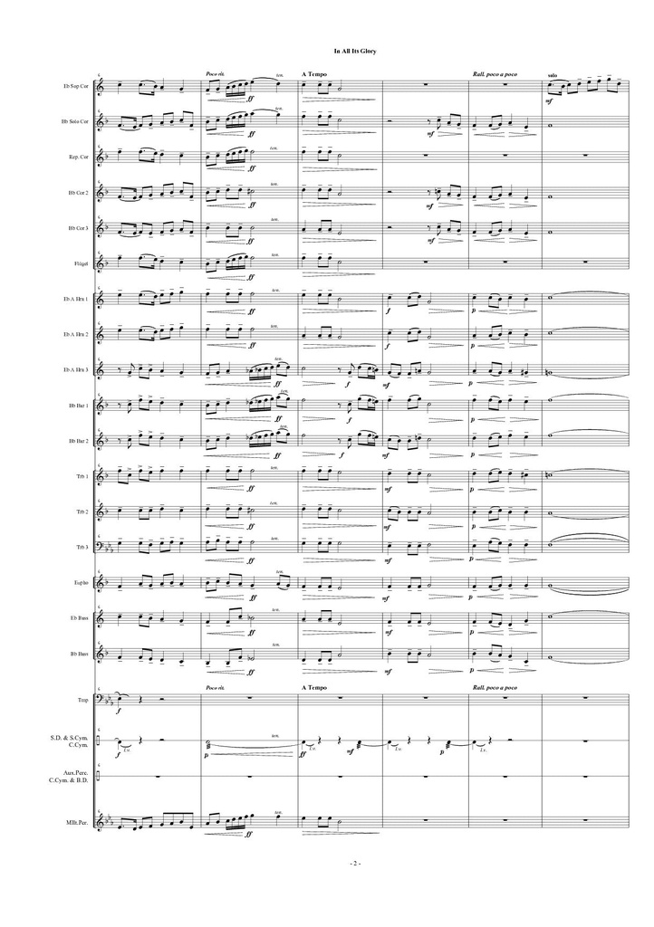 In all its Glory (Score & parts)
