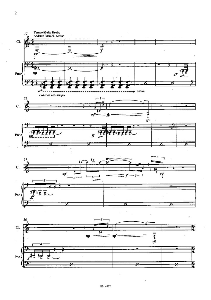 Dirge 11.09.11 for Clarinet and Piano