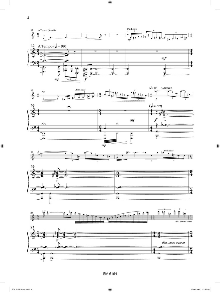 Black, White & In Between (version for violin)