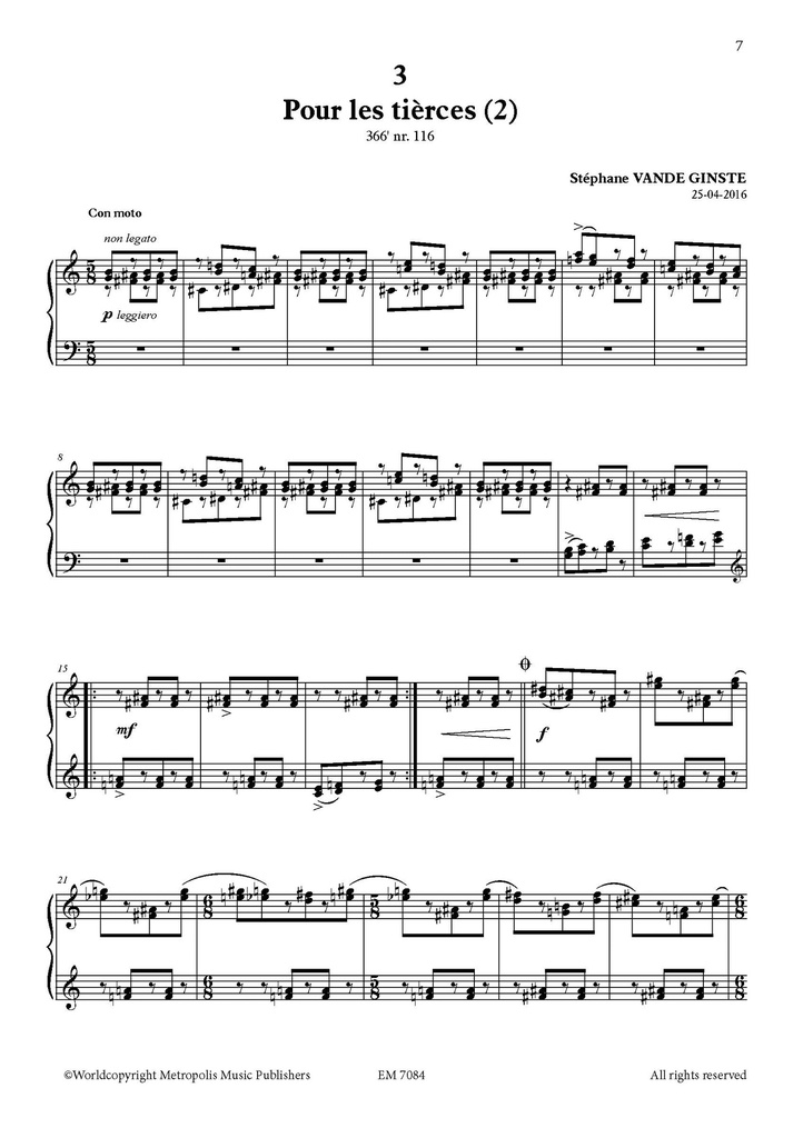 Complete 366' - Book 3 : Etudes pour les Intervalles