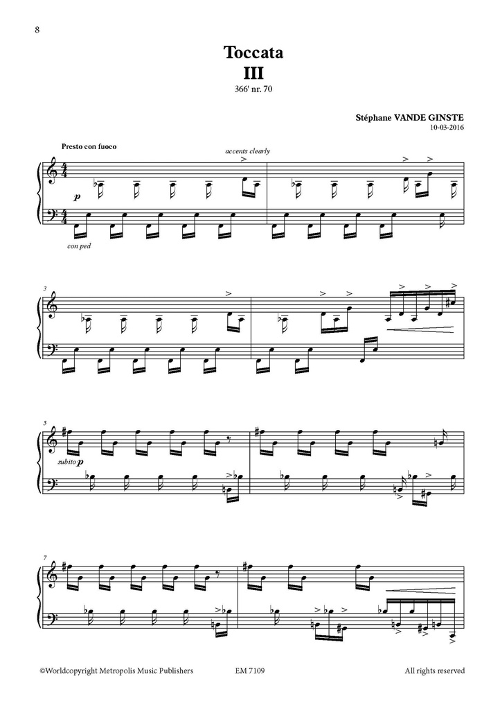 Complete 366' - Book 6 : 3 Toccata's