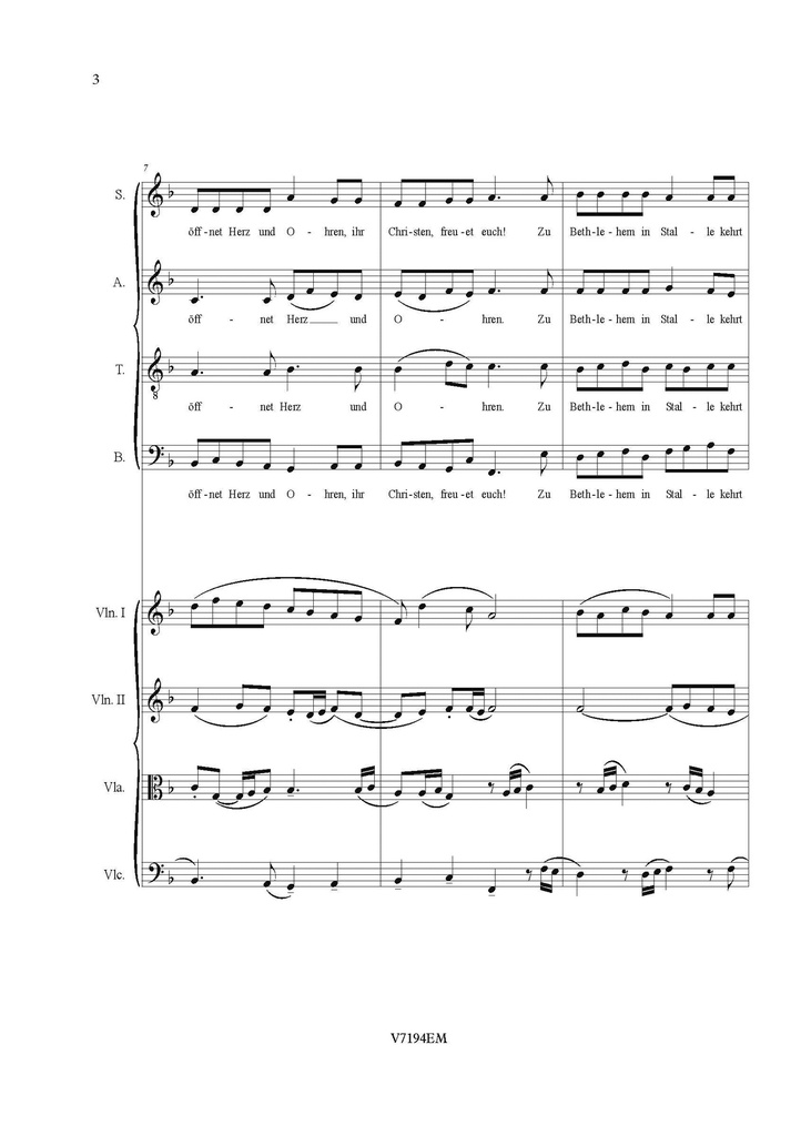 Ein Kind Geboren (Choir set of 10 copies + ensemble parts)