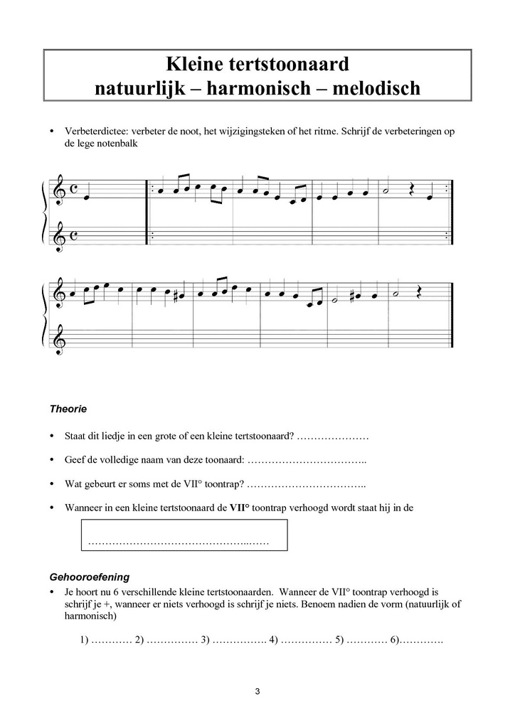 Algemene Muzikale Gehoorvorming voor AMV - L3 (Leerling)