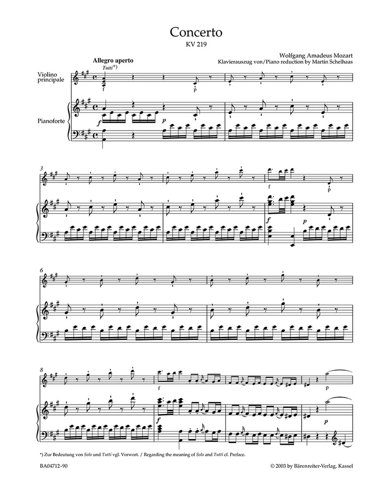 Konzert 5 No. 5 A-Dur KV 219