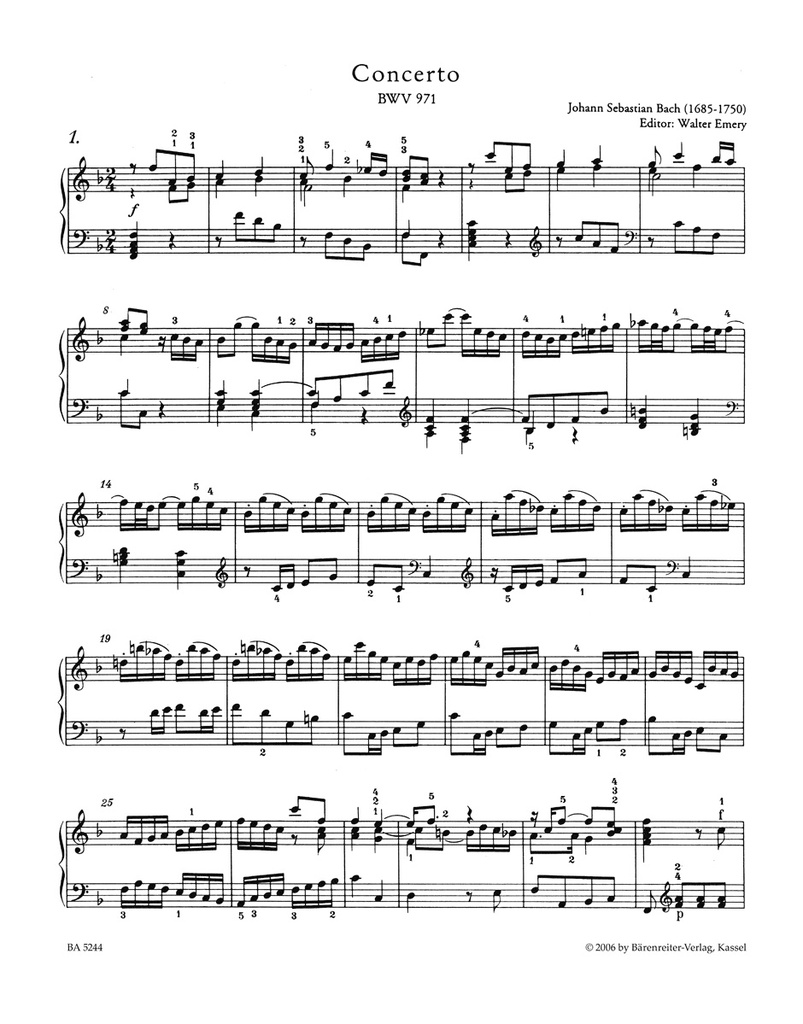 Italienisches Konzert BWV 971
