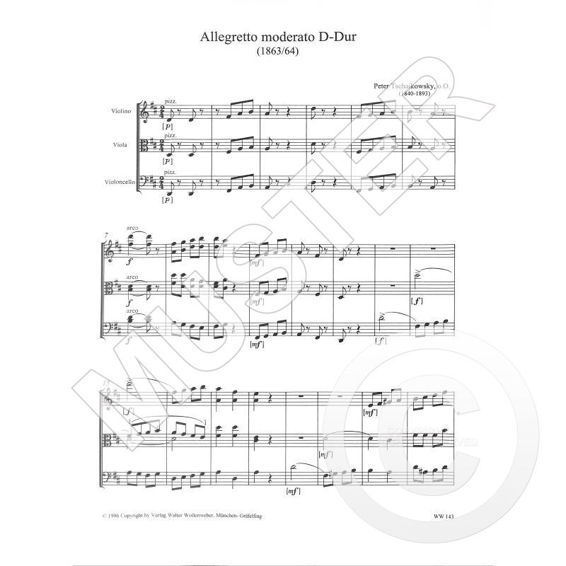 Allegretto Moderato D-Dur für Streichtrio