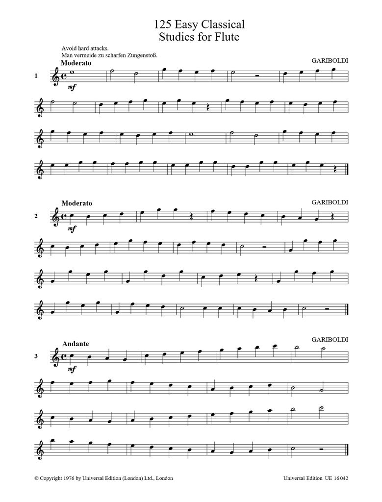 Easy Classical Studies for Flute