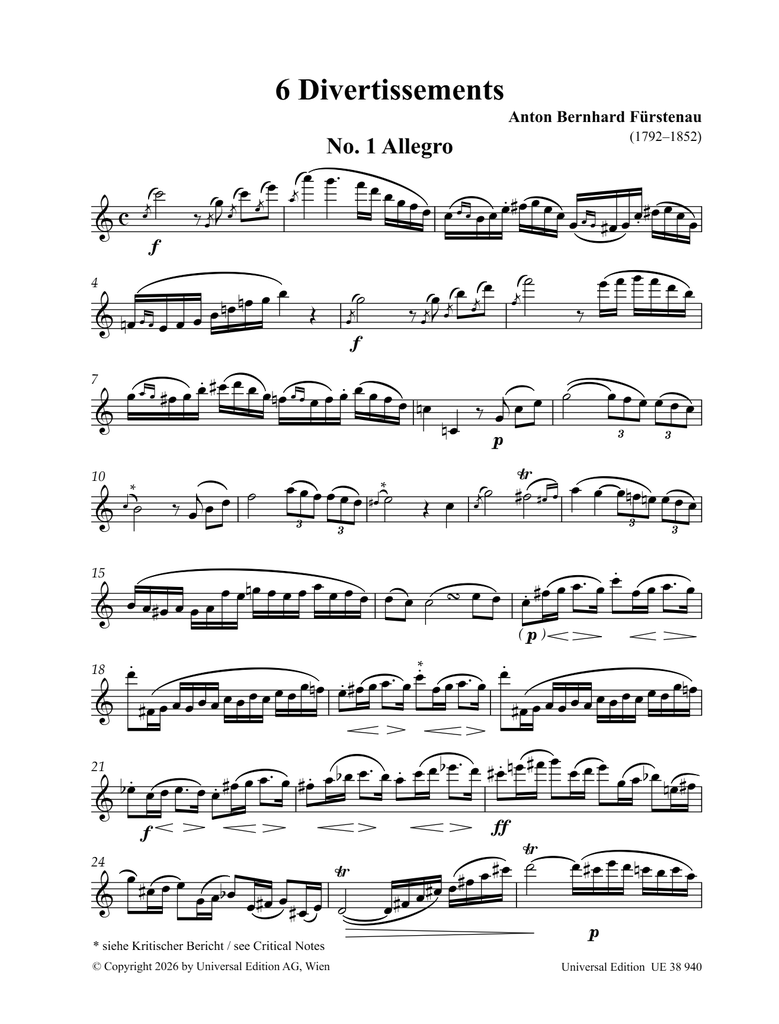 6 Divertissements for flute solo
