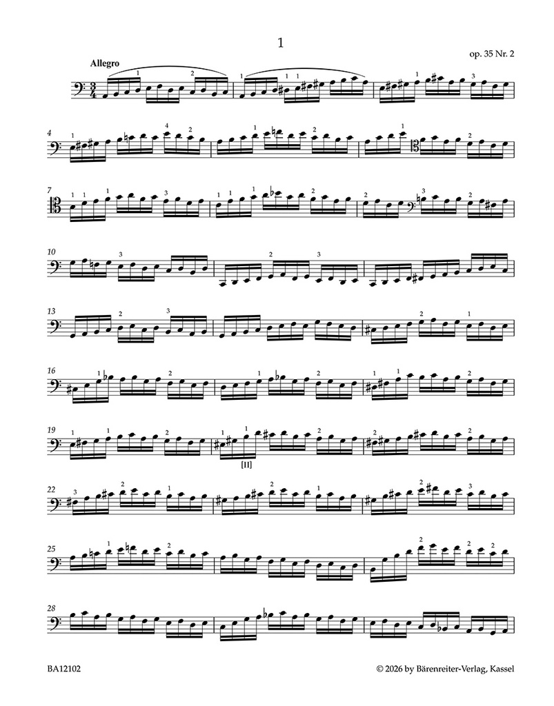 Etudes for Violoncello solo