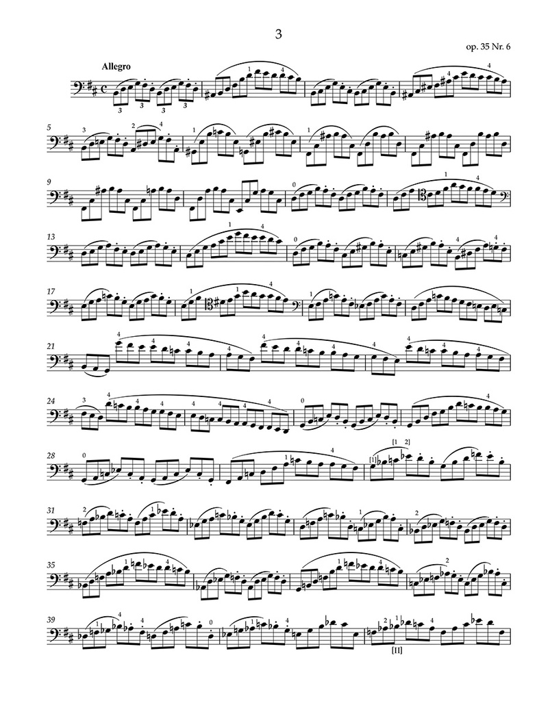 Etudes for Violoncello solo