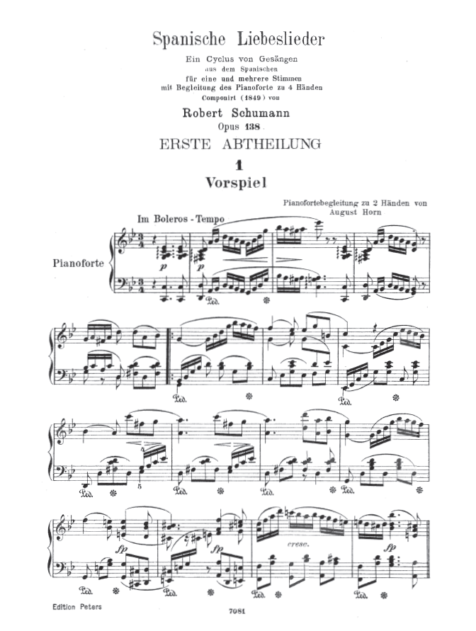 Spanische liebeslieder, Op.138