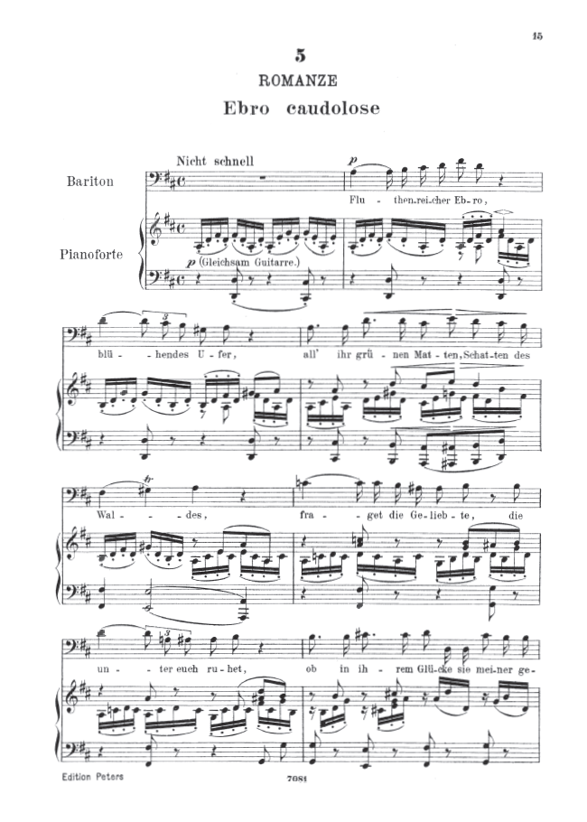 Spanische liebeslieder, Op.138
