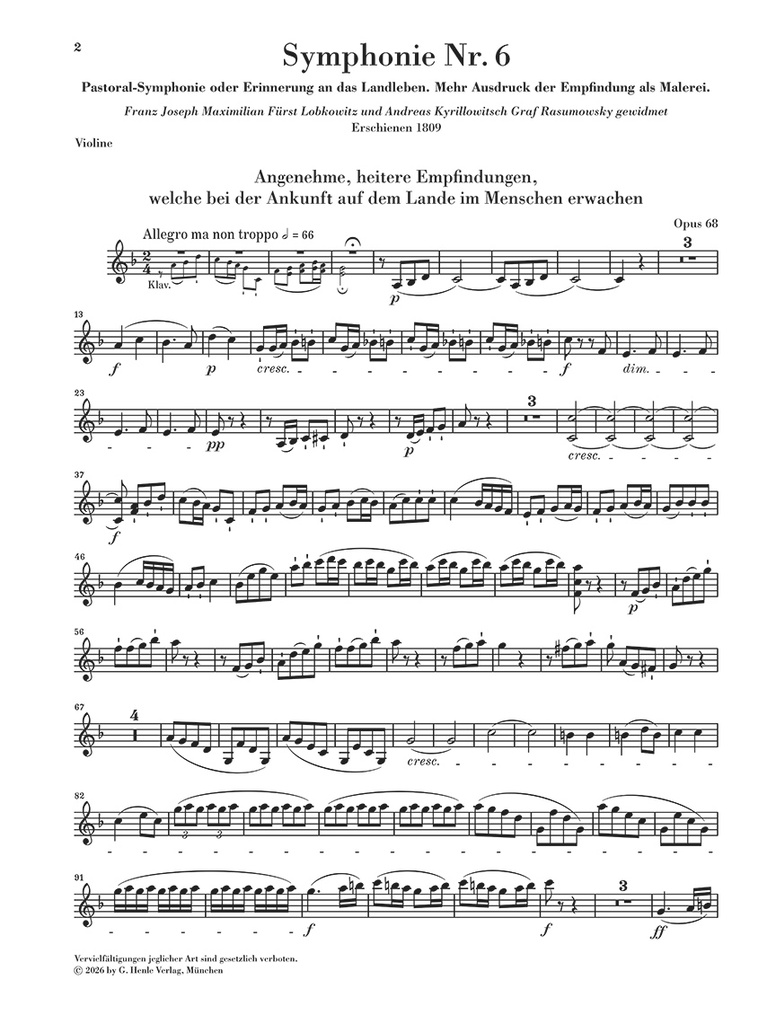 Symphony no. 6 in F major op. 68