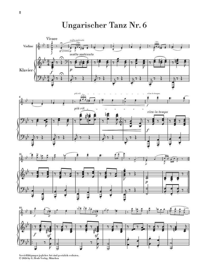 Hungarian Dance no. 6 WoO 1
