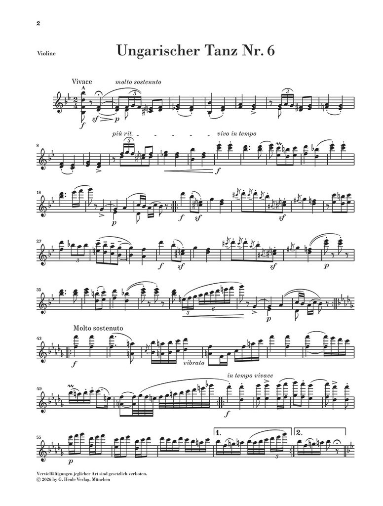 Hungarian Dance no. 6 WoO 1
