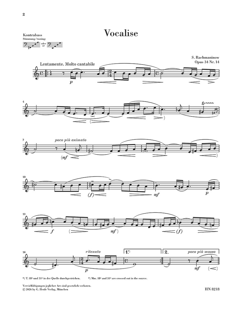 Vocalise op. 34 no. 14