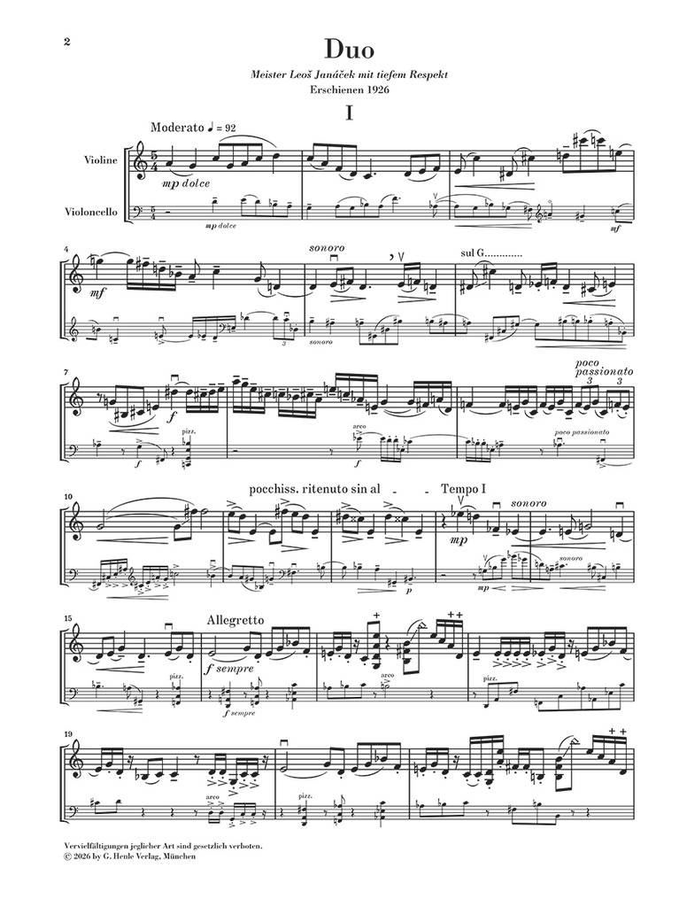Duo for Violin and Violoncello