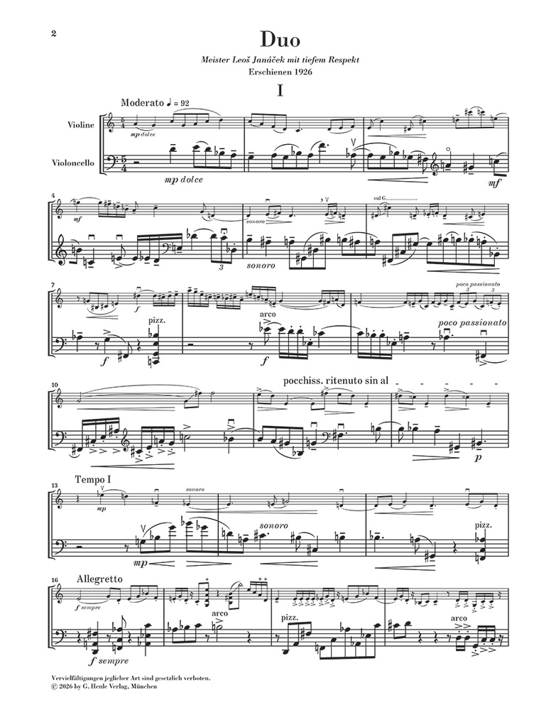 Duo for Violin and Violoncello