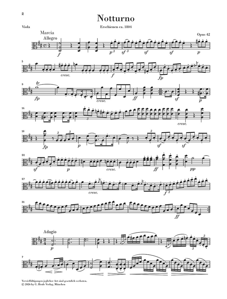 Notturno in D major op. 42