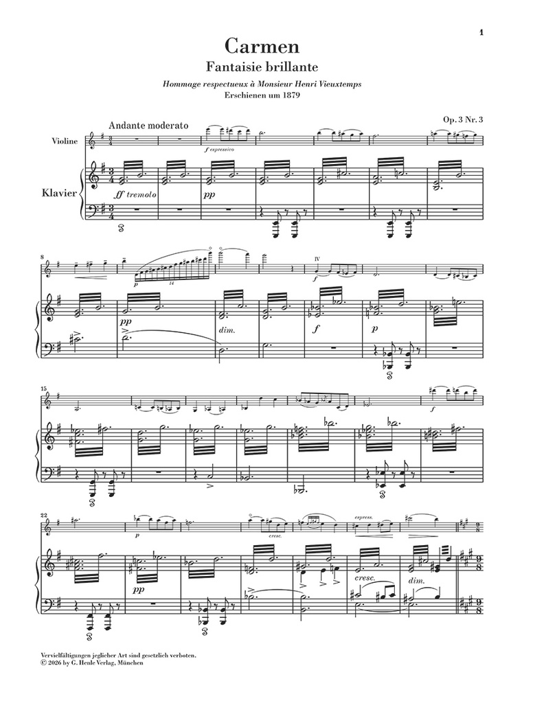 Carmen - Fantaisie brillante op. 3 no. 3