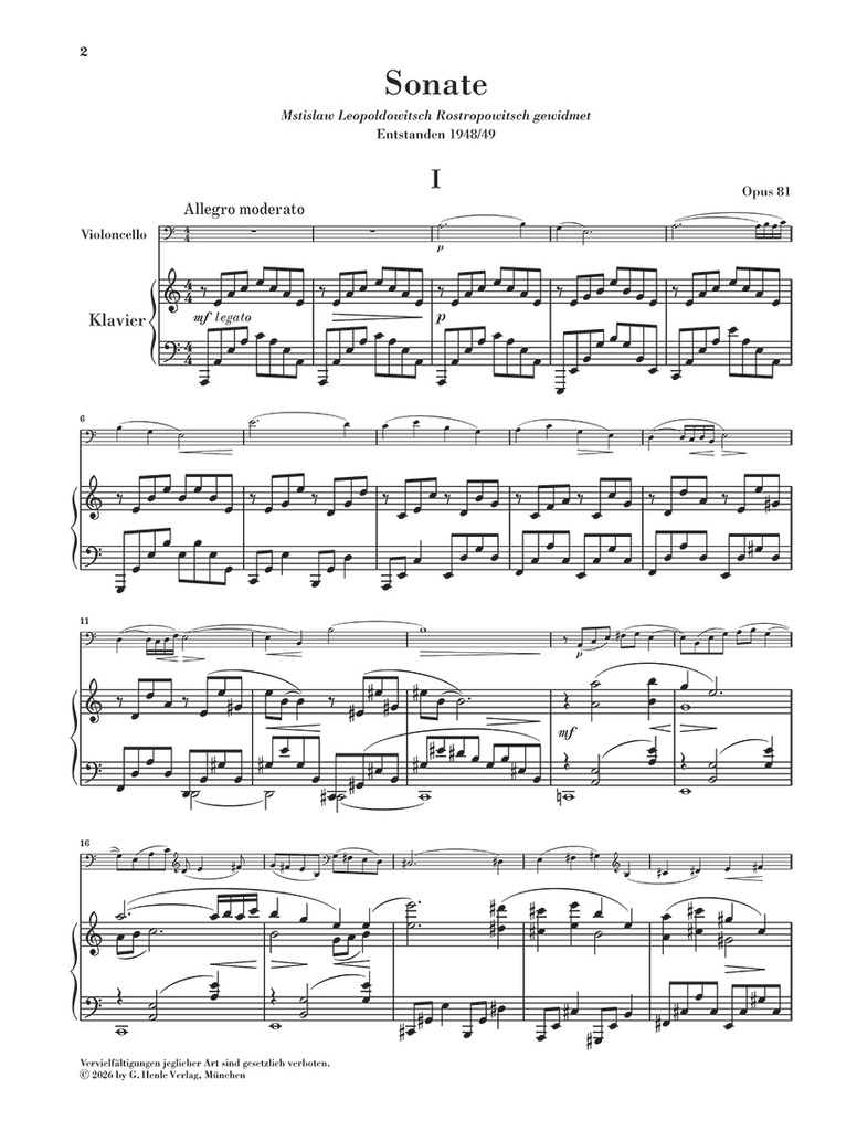 Sonata no. 2 in a minor op. 81